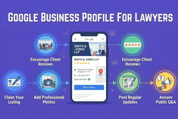 Lawyer updating a Google Business Profile for a law firm