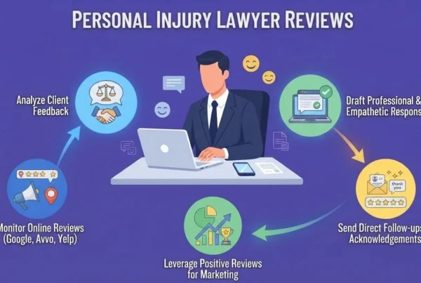 Personal injury lawyer responding professionally to online client reviews