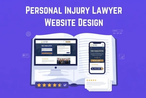 Personal injury lawyer website design displayed on desktop and mobile screens